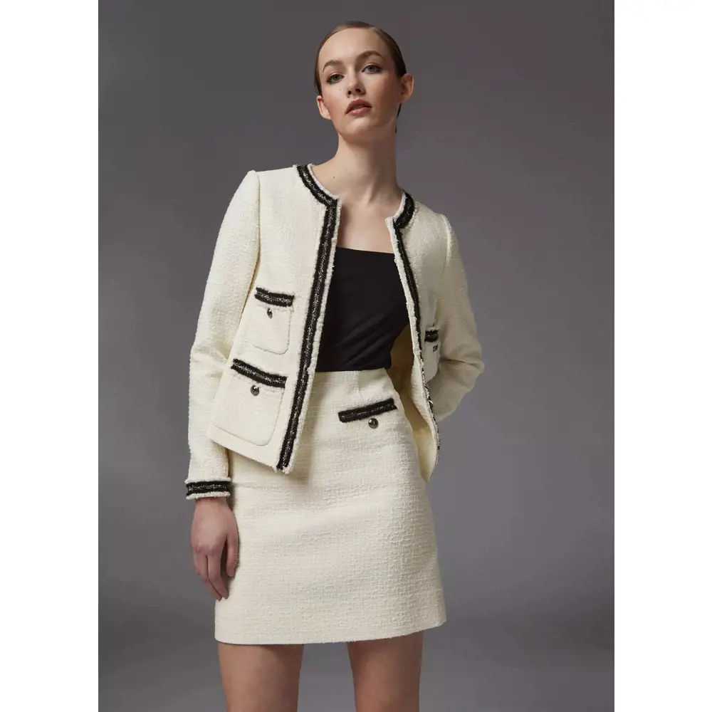 LK Bennett Charlie Tweed Trim Jacket